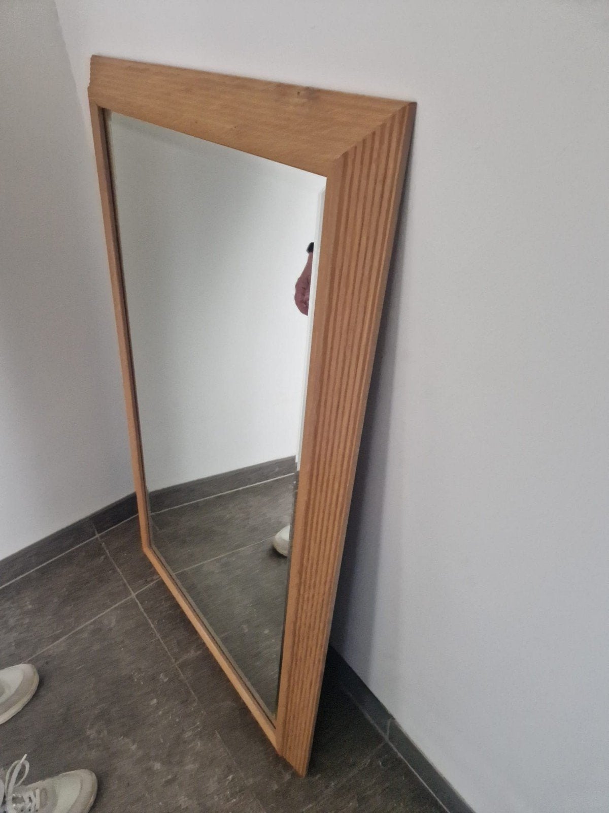 Grote spiegel met blankeiken lijst (110x60 cm), Ophalen