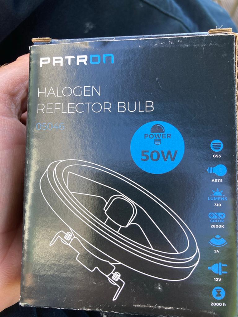 3x Patron Halogeen Reflectorlamp 50W AR111 G53 12V, Ophalen of Verzenden, Nieuw, 30 tot 60 watt