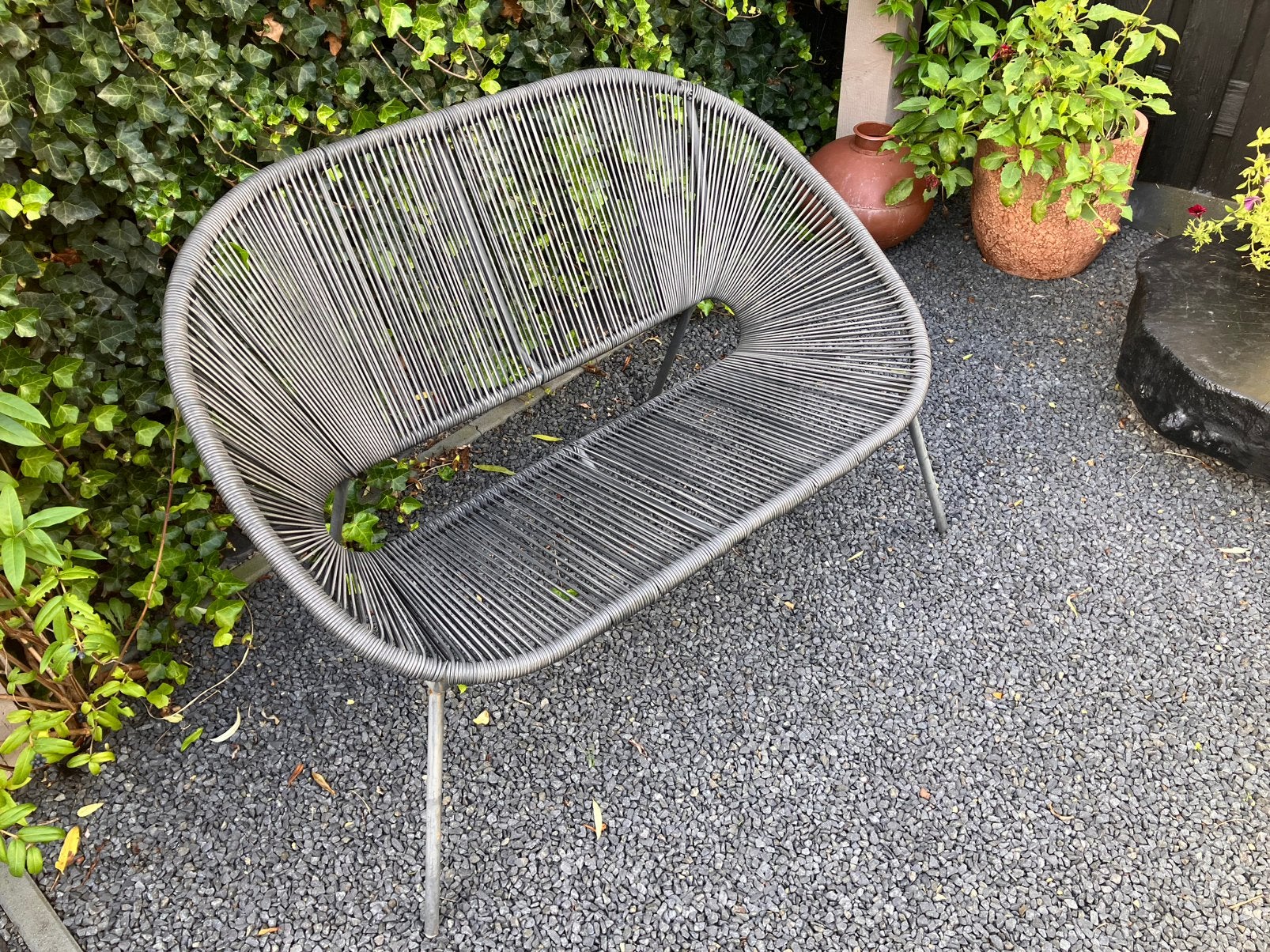 Loungebank/draadbank Formentera - antraciet, Tuin en Terras, Ophalen, Zo goed als nieuw, Wicker