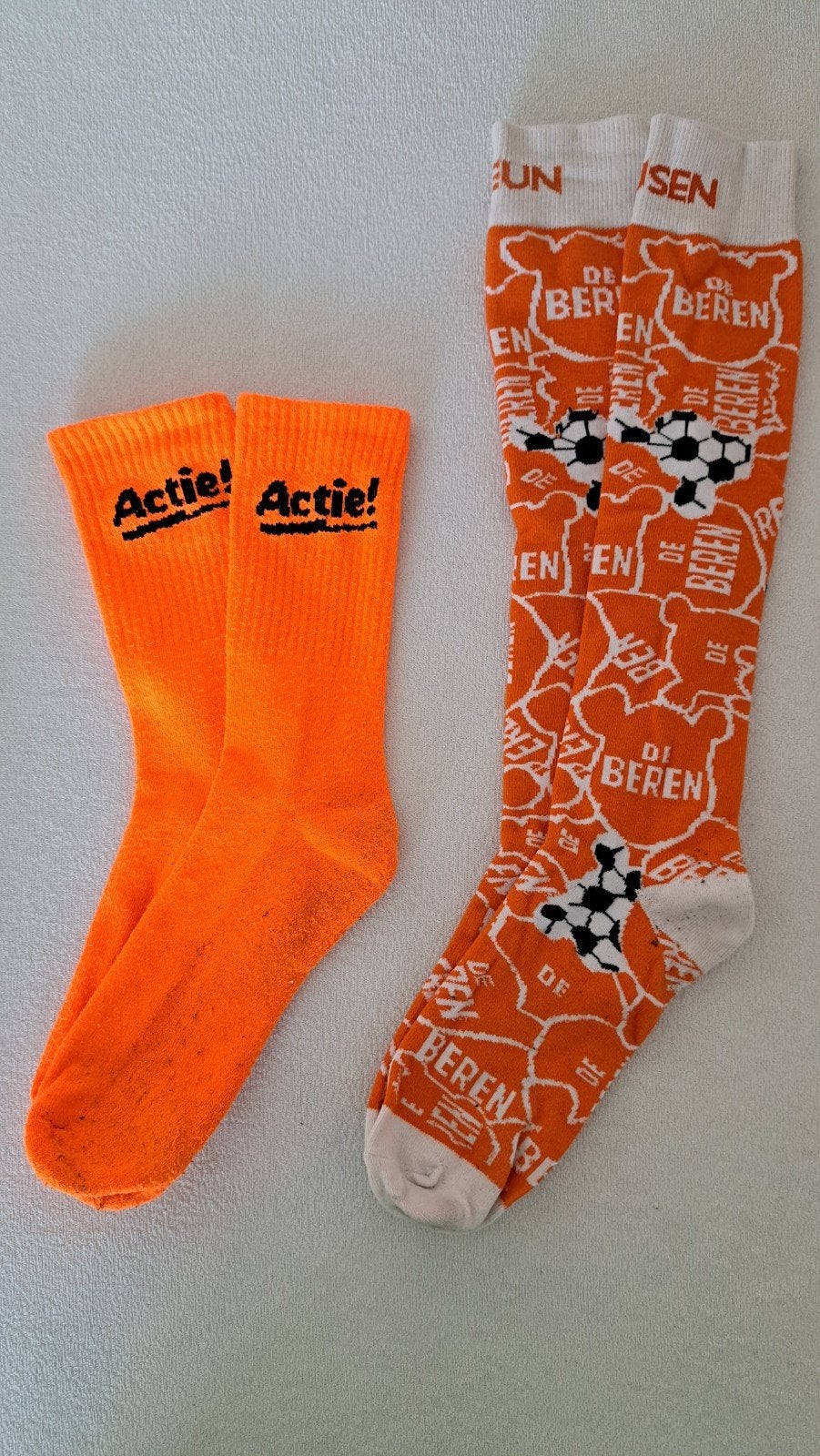 2 paar oranje sokken, mt. 39-42, Ophalen of Verzenden, Gedragen, Maat 39 t/m 42, Overige kleuren