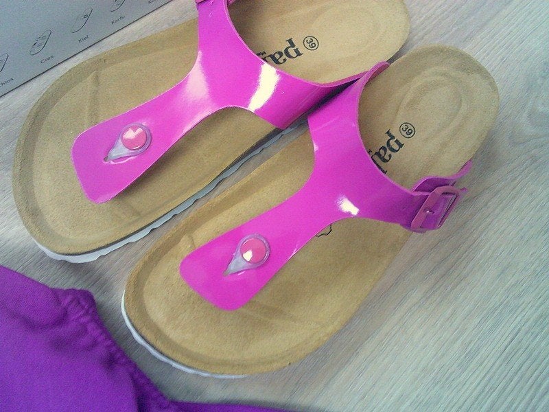 PALADO fuschia roze leren nieuwe slippers maat 39, Slippers, Verzenden, Nieuw, Palado