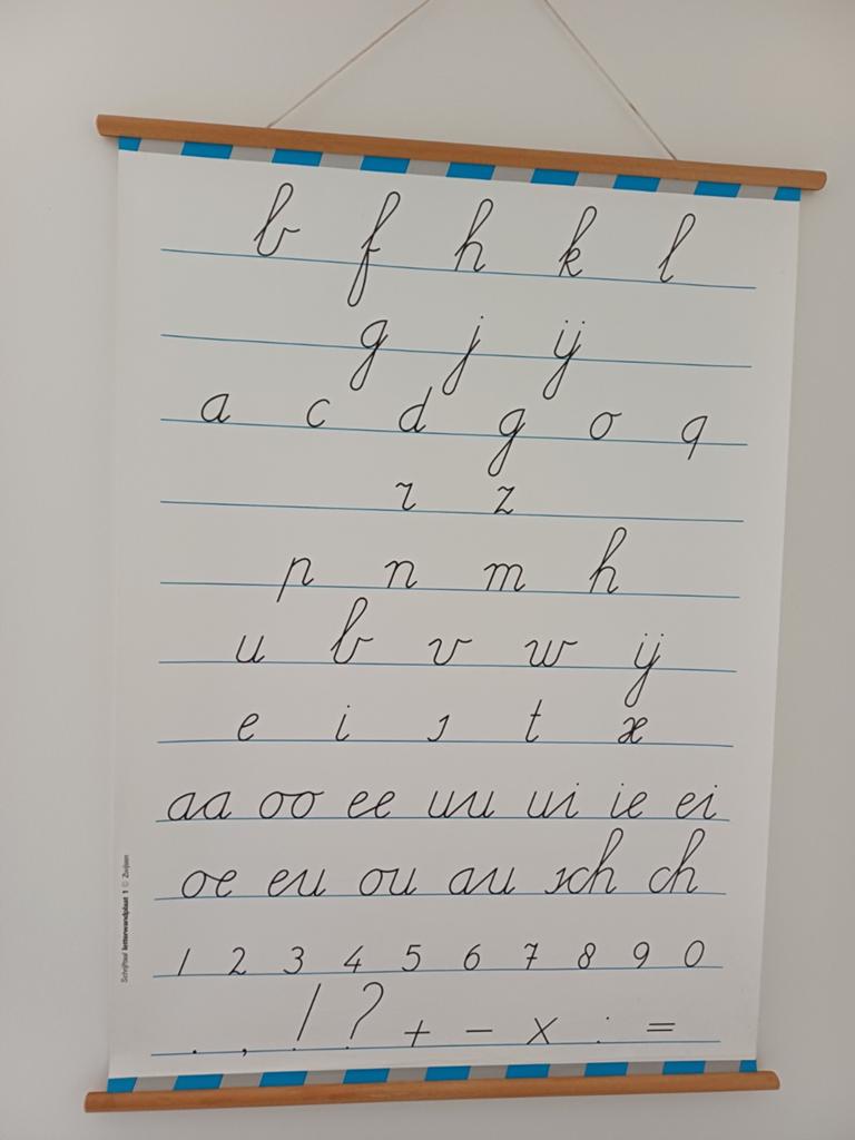 Vintage Schrijfschrift Letterwandplaat 1 Zwijsen, Ophalen, Overige thema's
