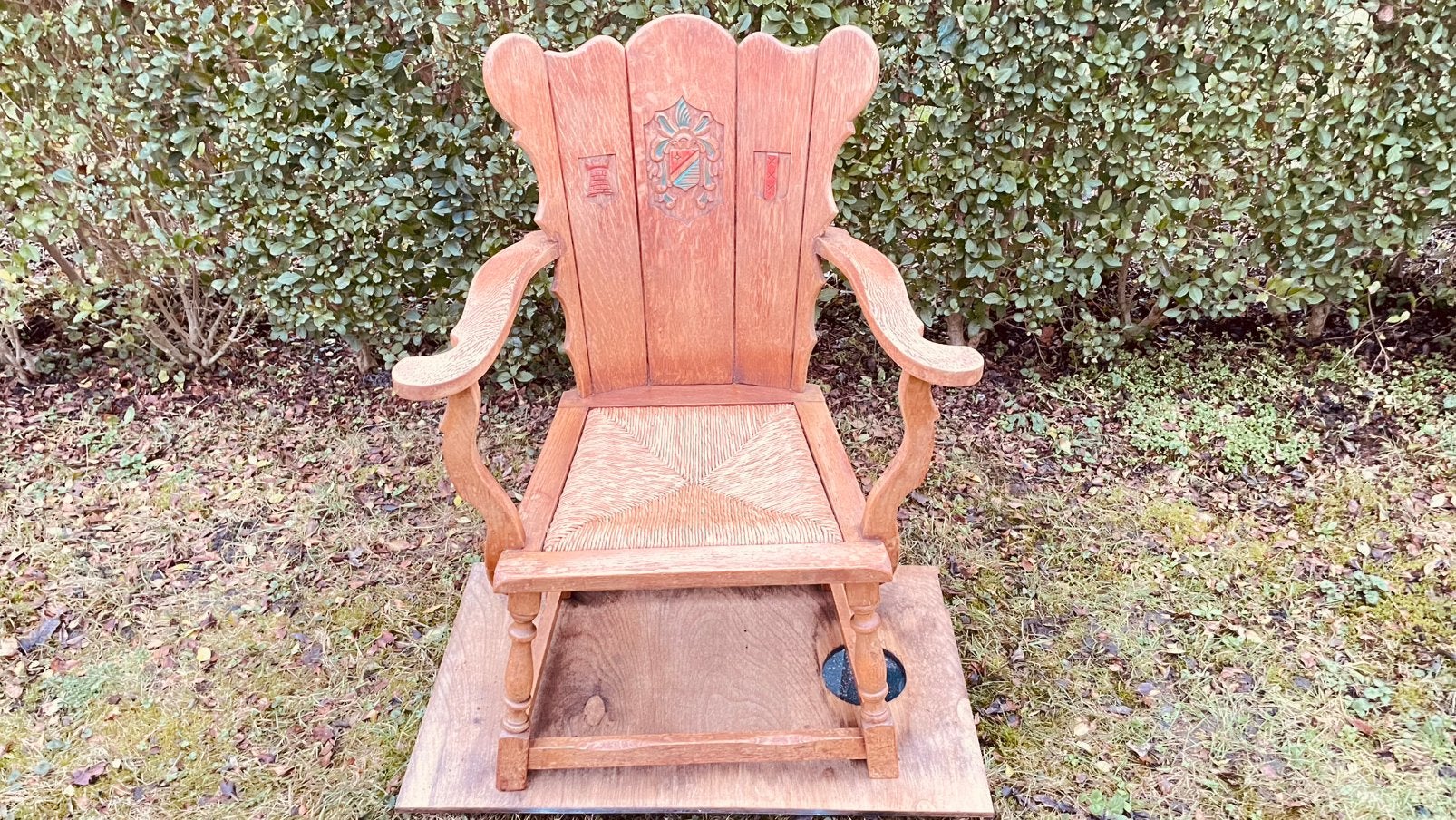Antieke eikenhouten kloosterstoel/ kasteelstoel, Ophalen