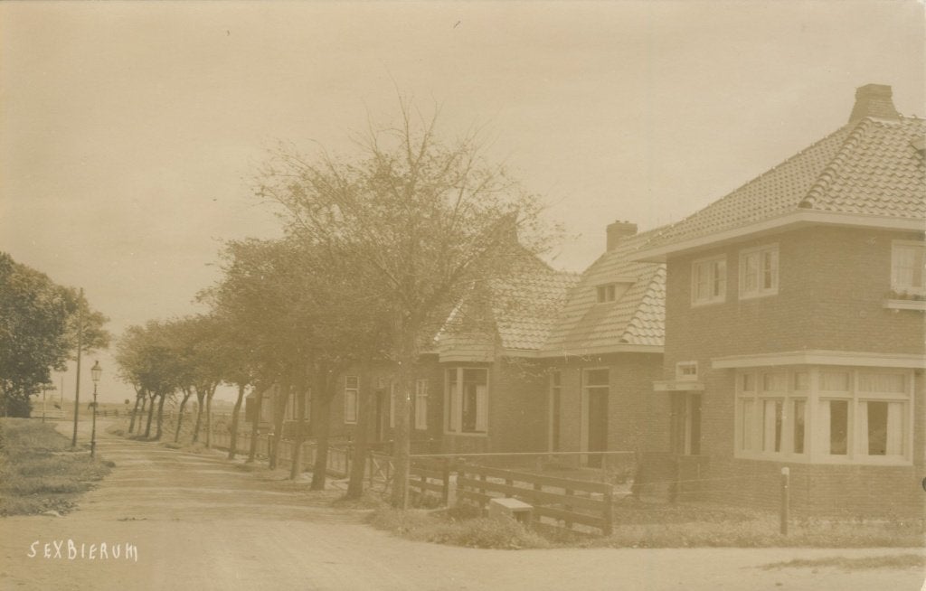 Fotokaart Sexbierum, Dorpsgezicht., Ophalen of Verzenden, Voor 1920, Ongelopen, Friesland