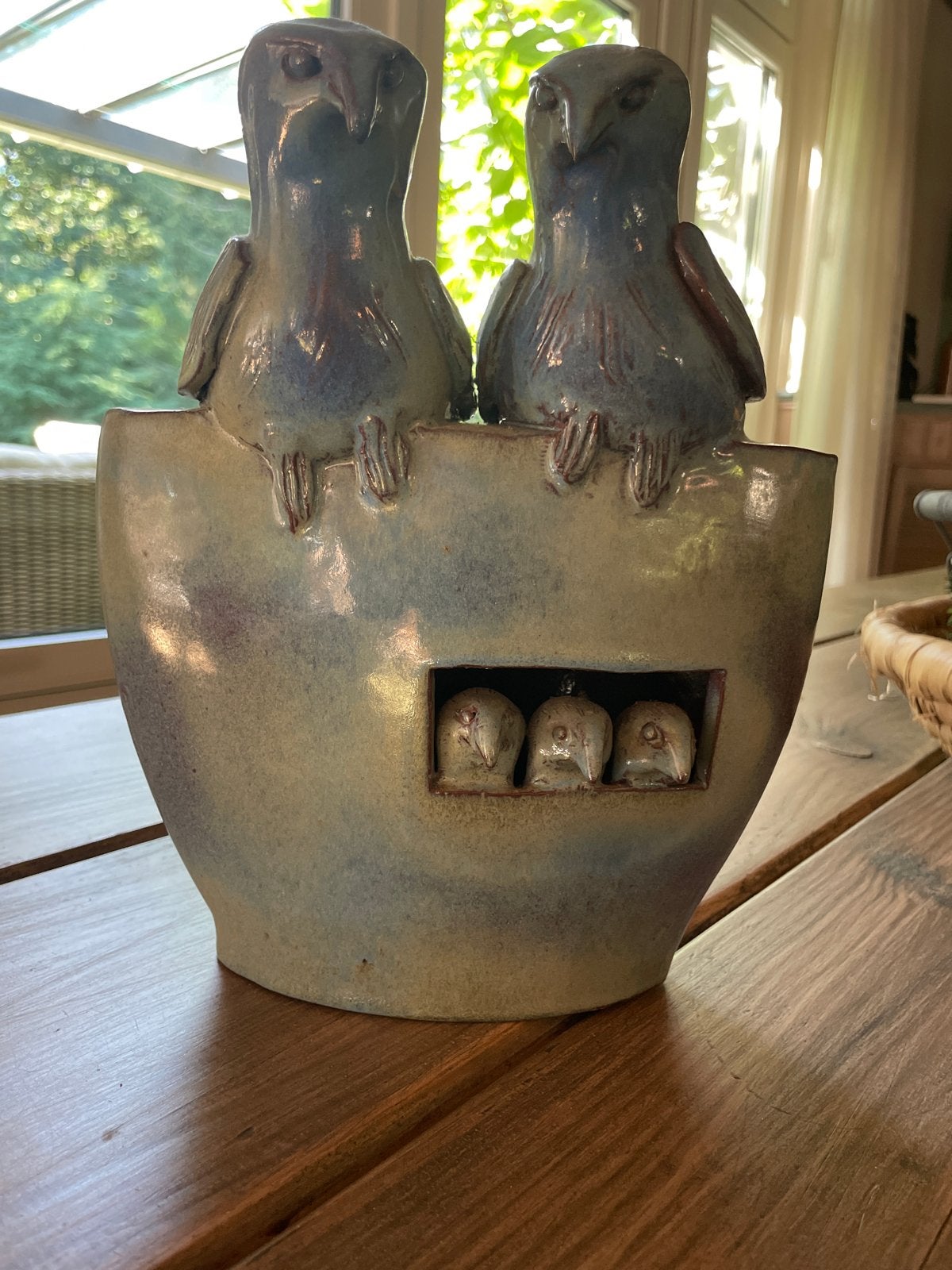 Keramische vogelfamilie sculptuur - uniek handwerk, Ophalen