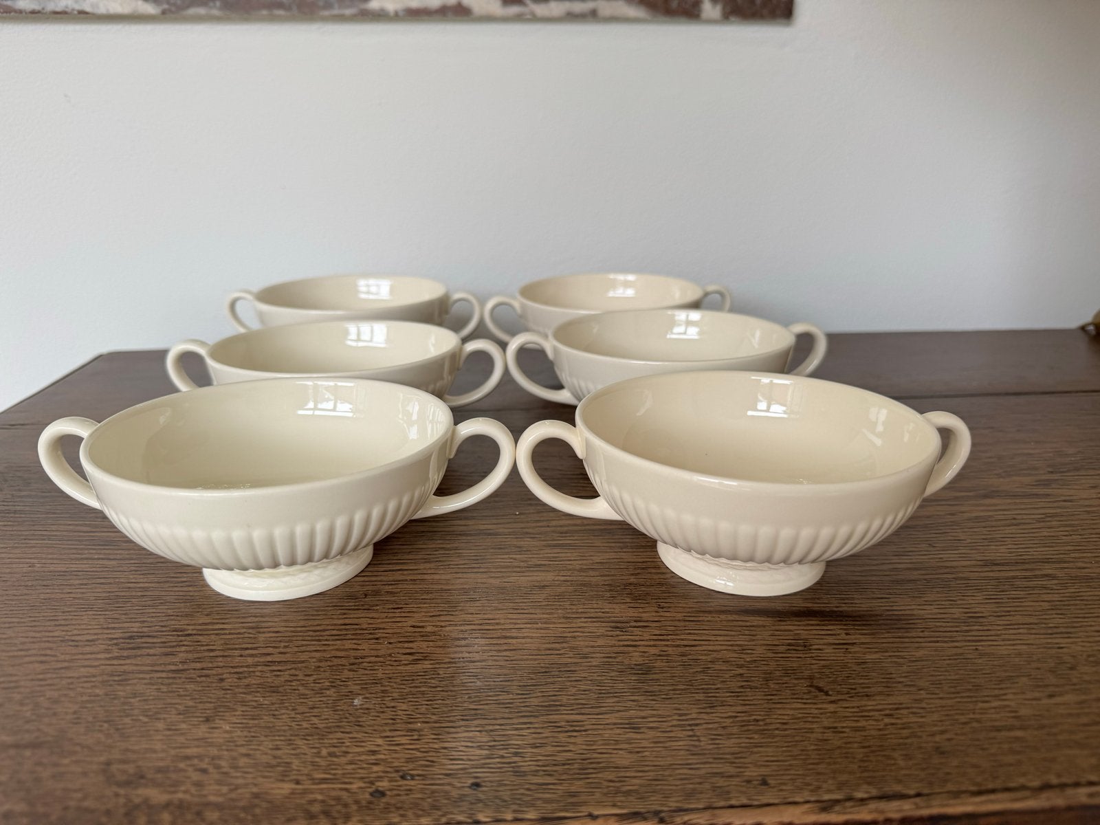 Set van 6 Wedgwood Edme soepkommen met oren, Verzenden
