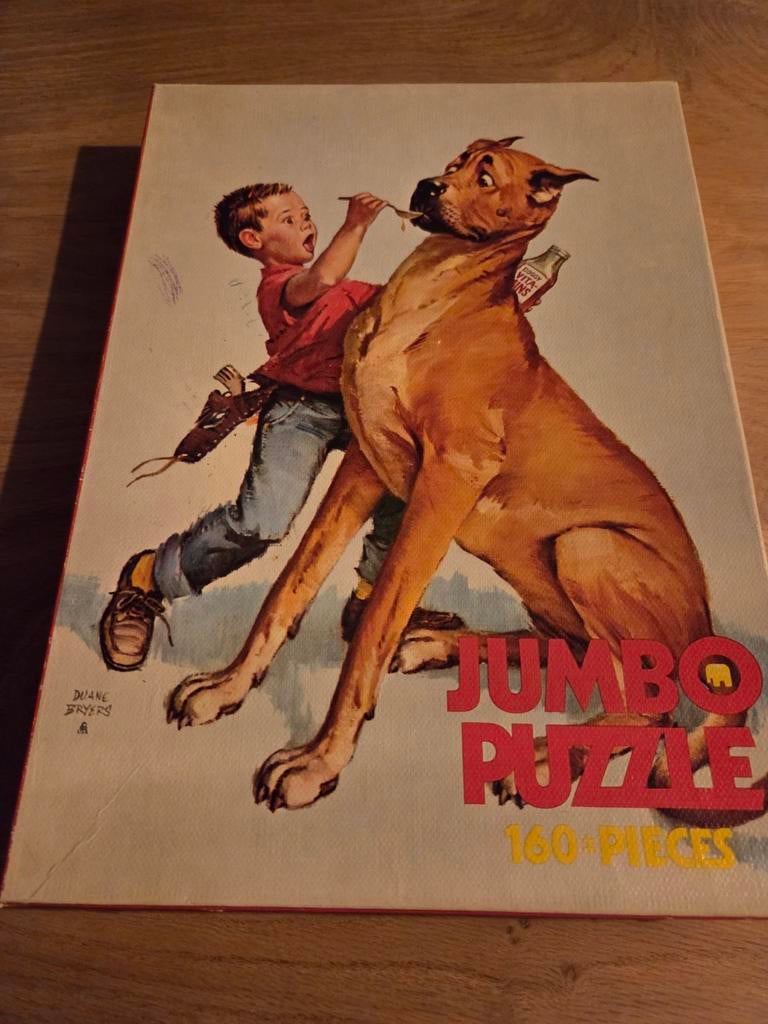 Vintage Duane Bryers Jumbo Puzzel - "Jongen met Deense Dog", Antiek en Kunst, Ophalen of Verzenden