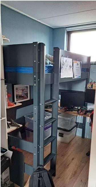 Hoogslaper Milan - grijs, Ophalen, Gebruikt, Eenpersoons, 90 cm