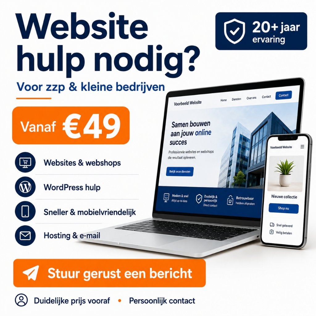 Website laten maken | 20 jaar ervaring | Vanaf €49, Webdesign