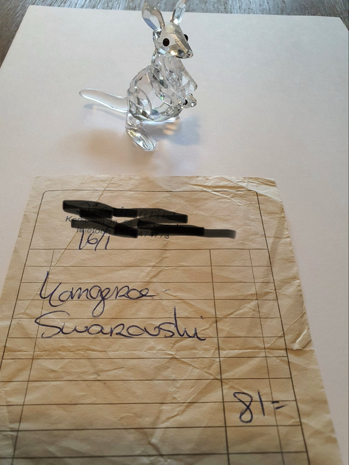 Swarovski Kangoeroe Kristal Figuur - Zo goed als nieuw, Ophalen of Verzenden, Zo goed als nieuw, Figuurtje