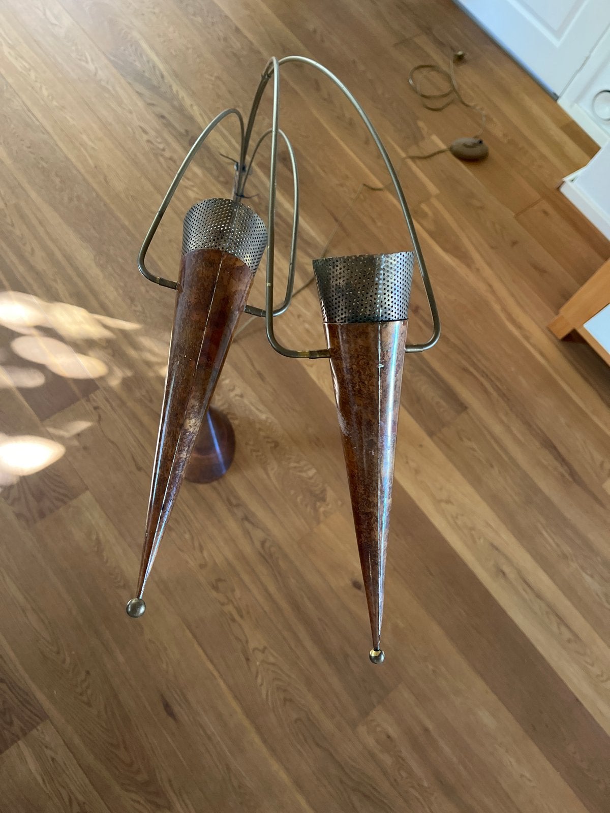 Pieter Spruyt dubbele grote ommezwaai vloerlamp, Ophalen, 150 tot 200 cm