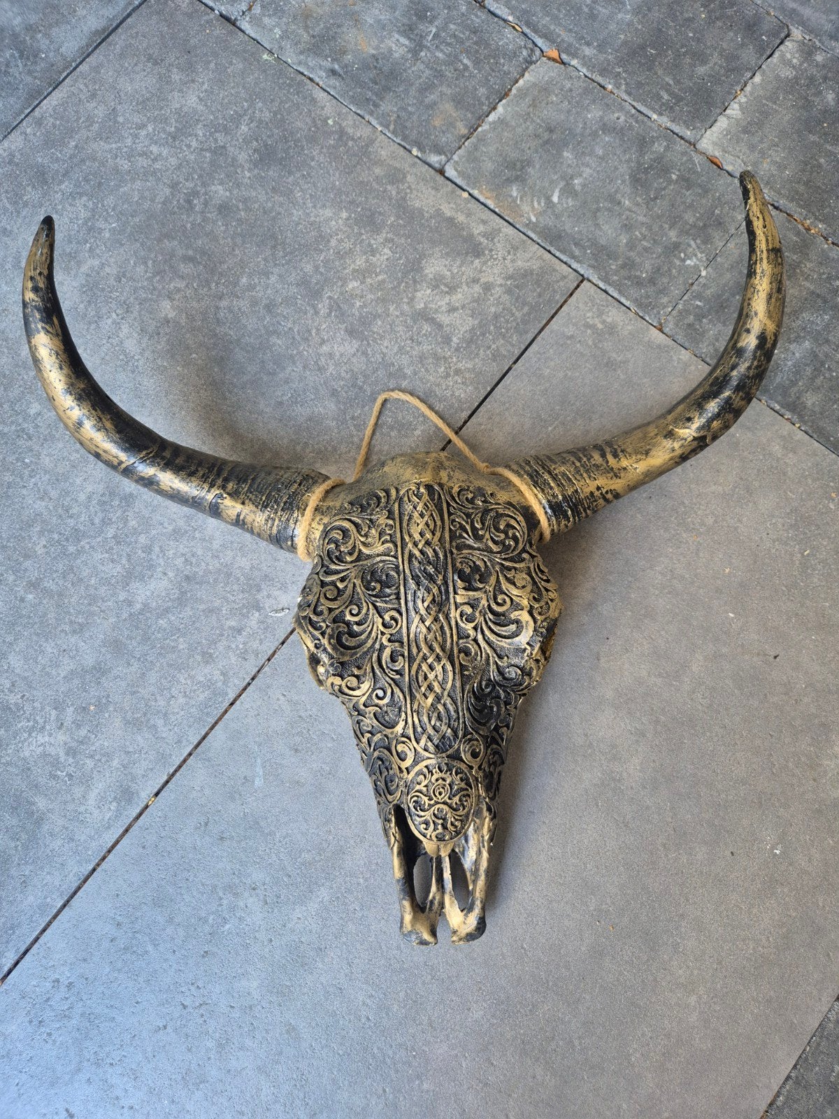 Mpoie goudkleurige skull, Ophalen, Zo goed als nieuw, Goud, Wandhanger
