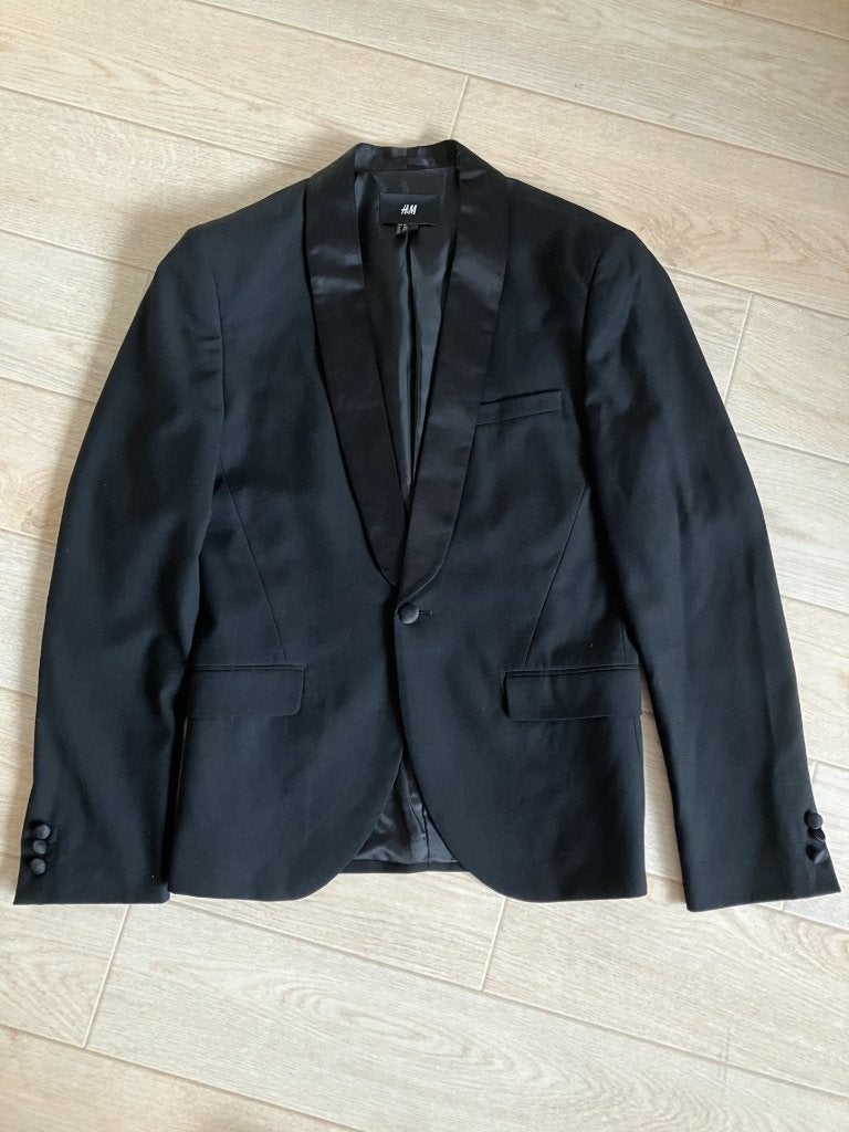 Blazer H&M zwart met glimstof op kraag en knopen maat 46, Zwart, Ophalen of Verzenden, Zo goed als nieuw, H&M