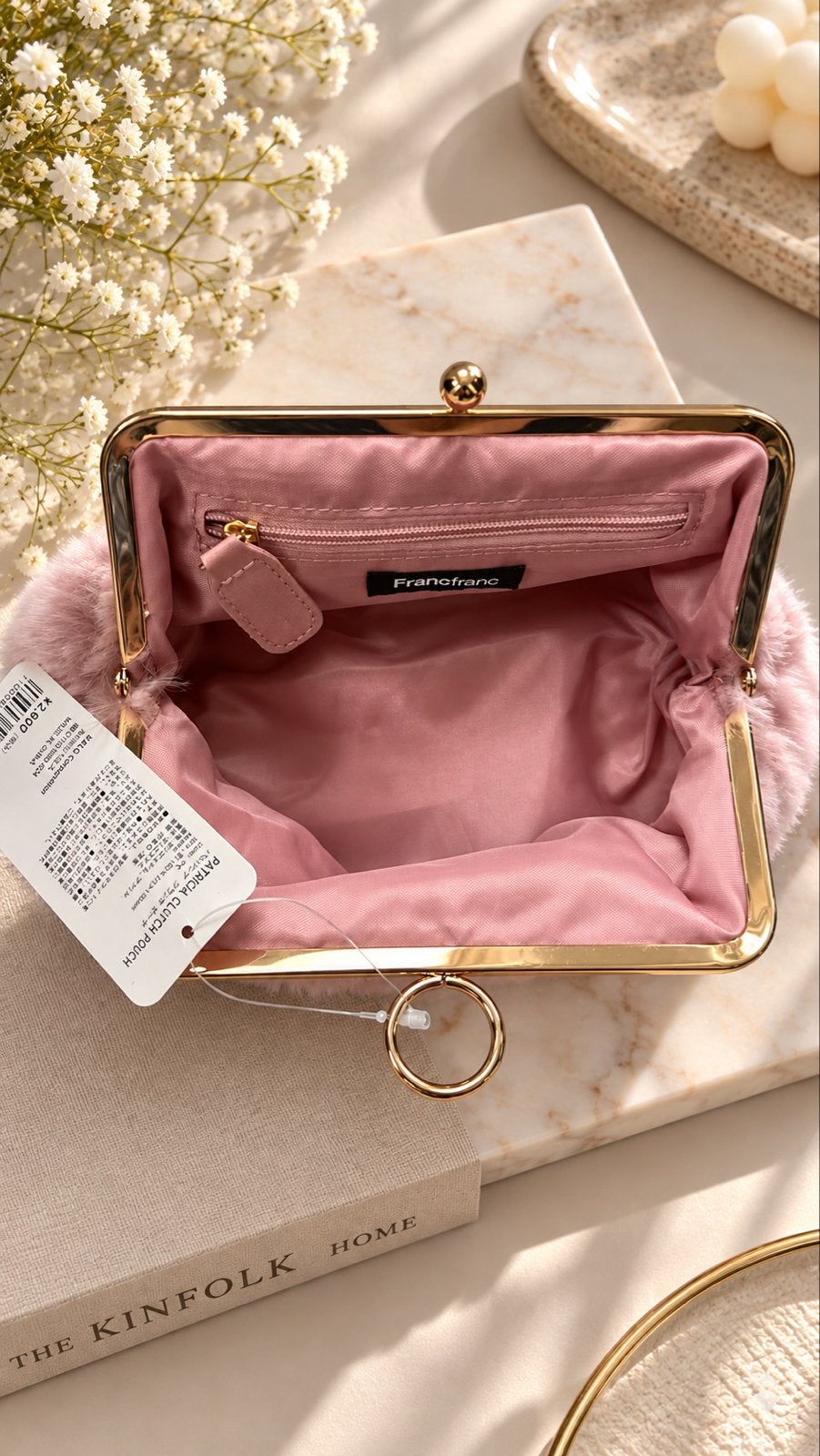 Francfranc Patricia Clutch Pouch - Roze Bont, Ophalen of Verzenden, Nieuw, Roze, Avondtasje