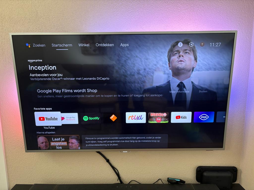 Philips PUS7272 55 inch LED TV Ambilight 4K UHD Smart TV, Ophalen, Philips, 100 Hz, 100 cm of meer