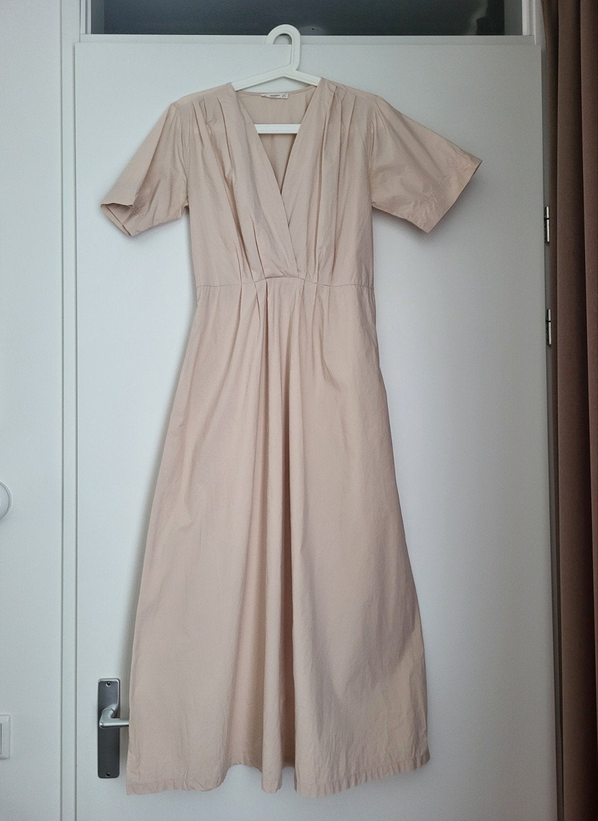 Katoenen Mango Zomerjurk, Mango, Beige, Ophalen of Verzenden, Zo goed als nieuw