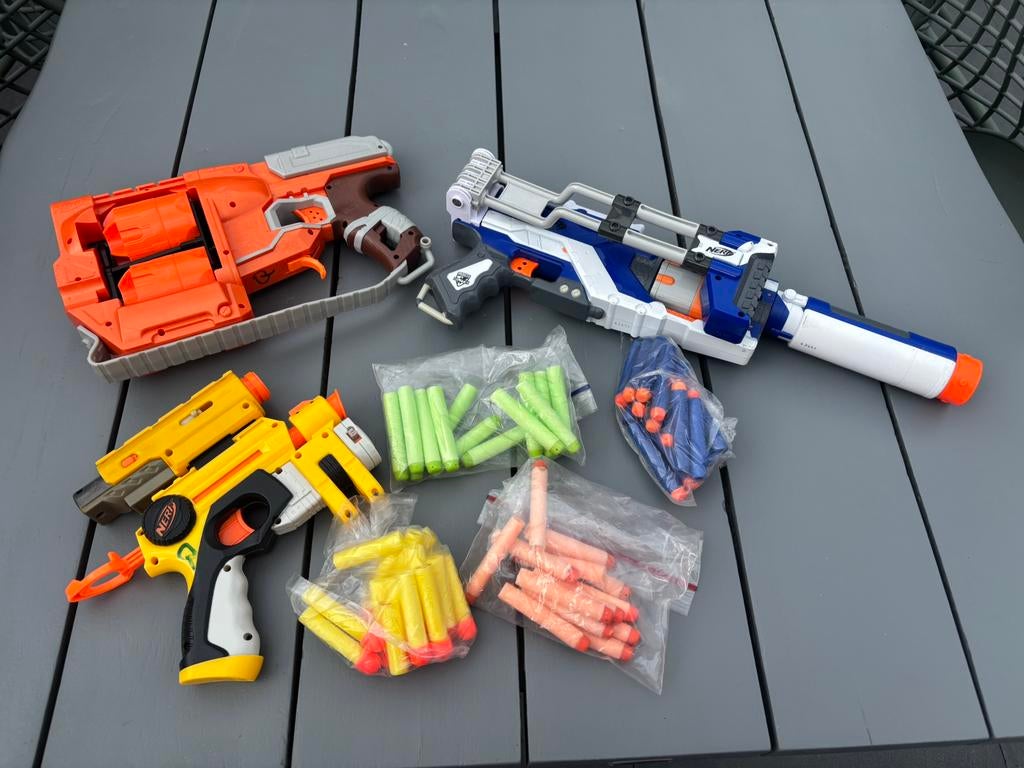 3 Nerf pistolen met pijltjes, Ophalen, Gebruikt