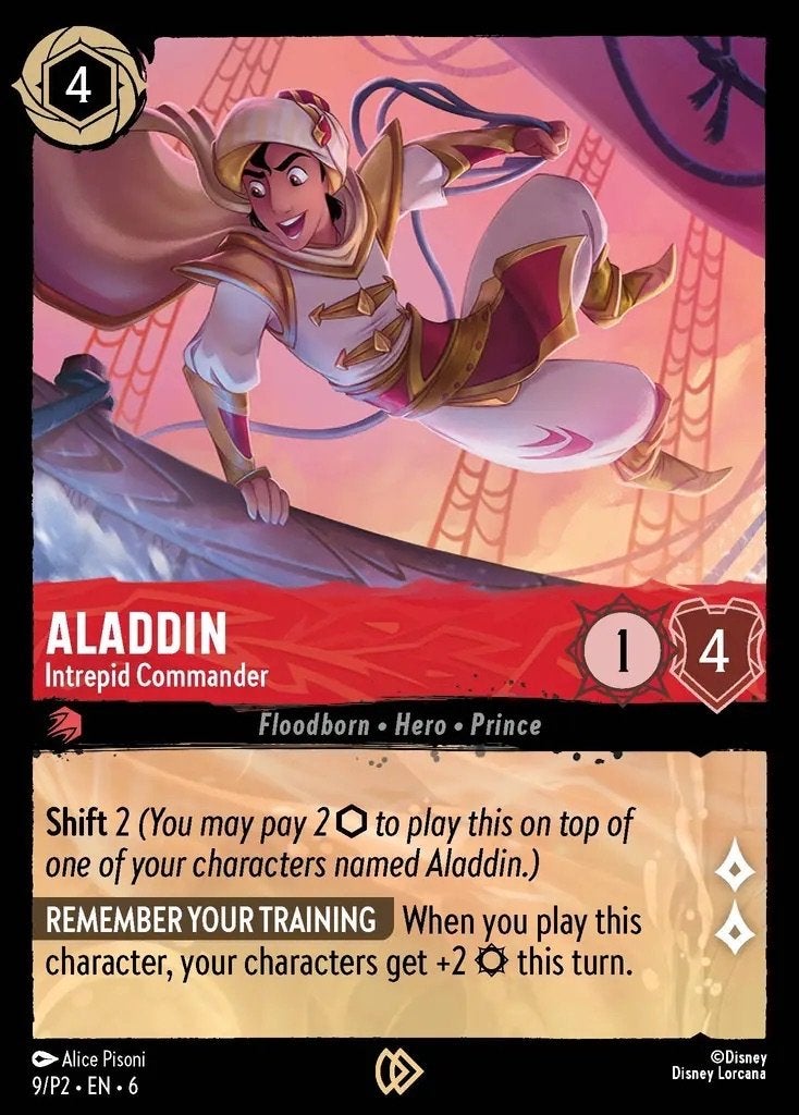 Disney Lorcana - Azurite Sea - 9/P2 - Aladdin - Intrepid, Ophalen of Verzenden, Nieuw, Losse kaart, Foil