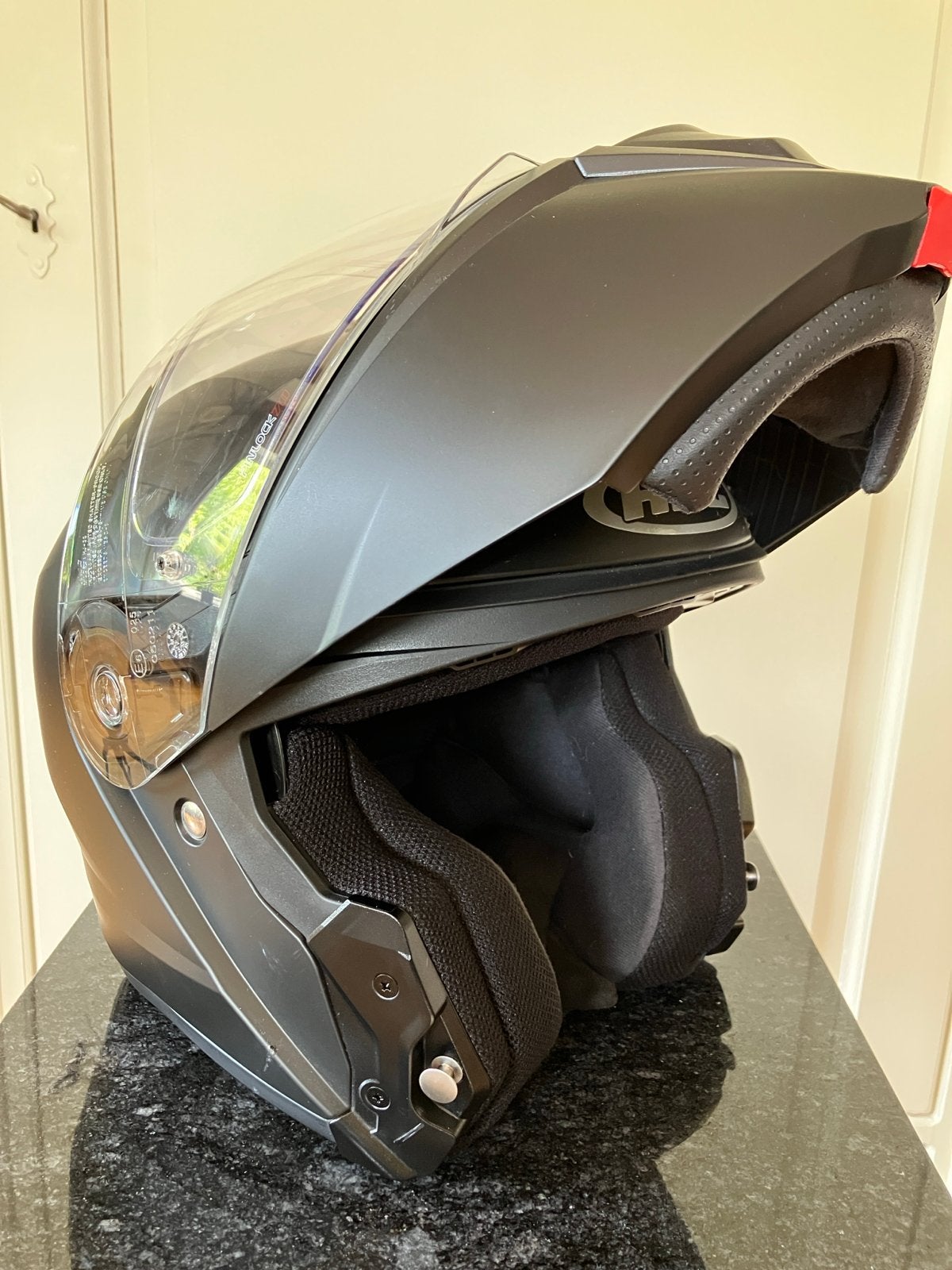 HJC i90 Systeemhelm - Mat Zwart - Maat M, Motoren, Kleding | Motorhelmen, Ophalen, M, Systeemhelm, Heren