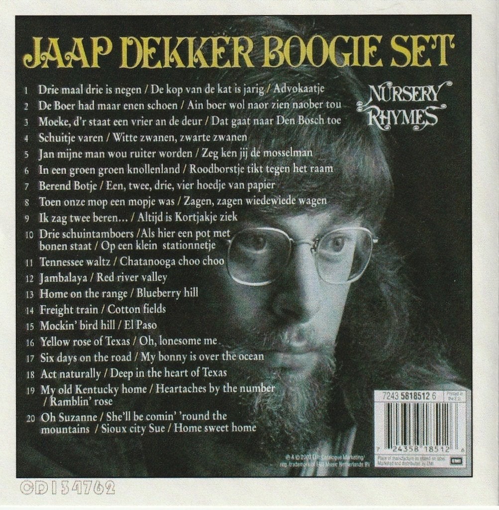 Jaap Dekker - Nursery Rhymes - FONOS CD - als nieuw, Cd's en Dvd's, Ophalen of Verzenden, Zo goed als nieuw, Album