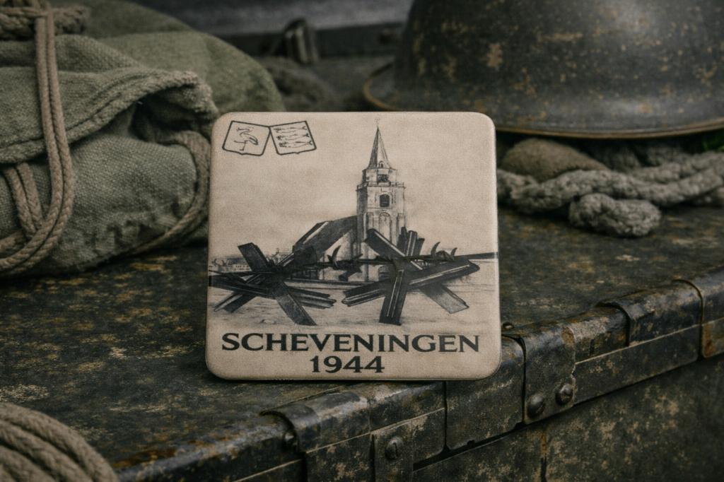WW2 Scheveningen 1944 magneet - RJ Army, Ophalen of Verzenden, Landmacht, Nederland, Embleem of Badge