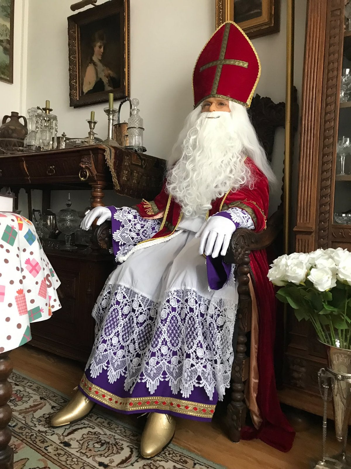 Luxe tv sinterklaas kostuum+ pietenpakken, Ophalen, Nieuw