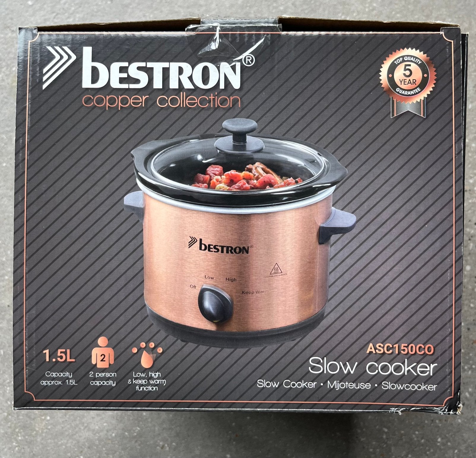 Bestron Copper Selection Slow Cooker (nieuw), Ophalen of Verzenden, Nieuw