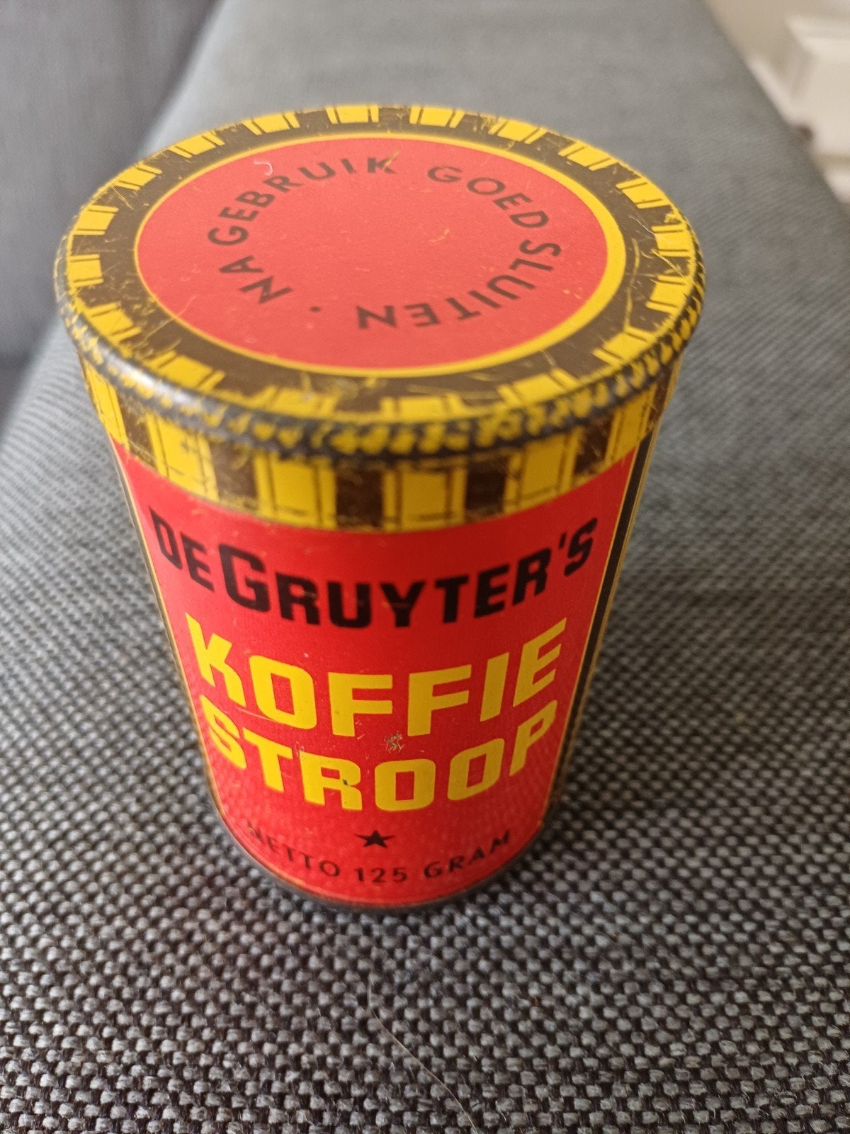 Vintage blik de gruyters koffie stroop, Ophalen of Verzenden, Gebruikt, Overige