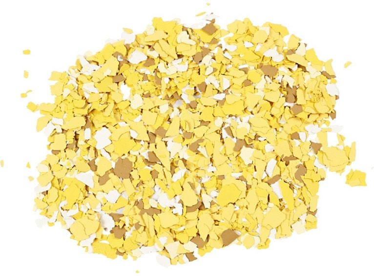 Creotime Terrazzo Flakes (vlokken) geel strooibus 90 gram, ., Geel, Nieuw, Ophalen of Verzenden