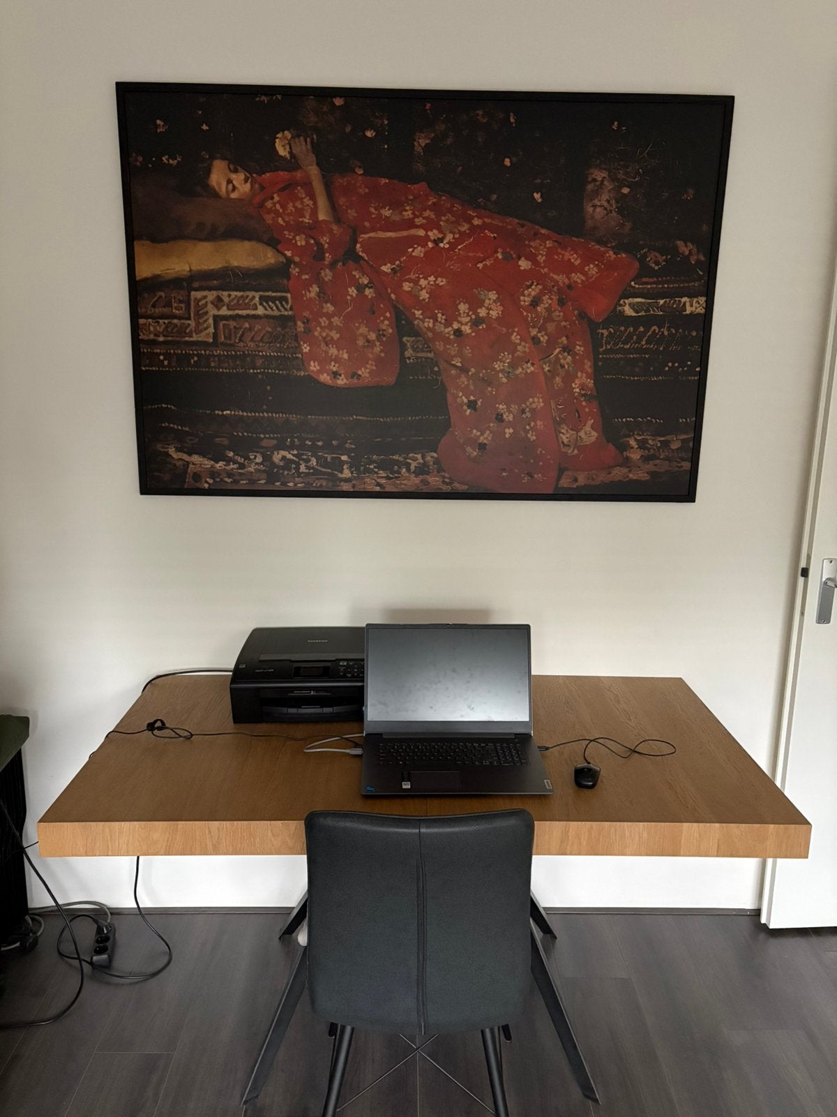Meisje in rode kimono - Breitner XXL 150 cm x 100 cm, Ophalen, Overige typen, 125 cm of meer, Zo goed als nieuw