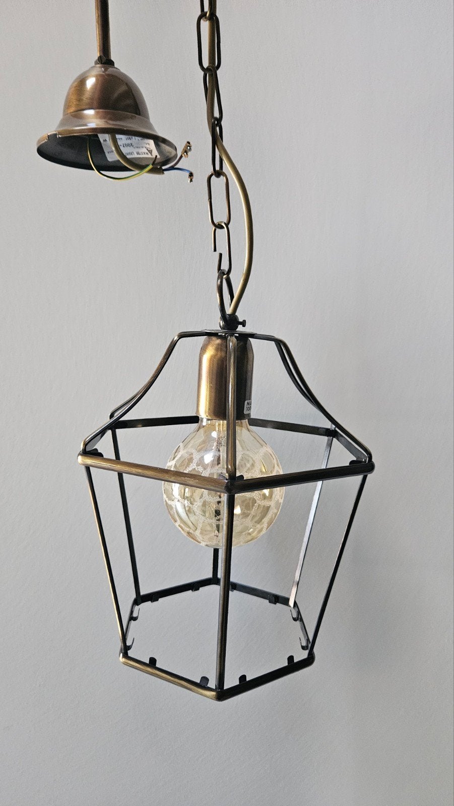 Hanglamp, 50 tot 75 cm, Ophalen of Verzenden, Zo goed als nieuw, Glas