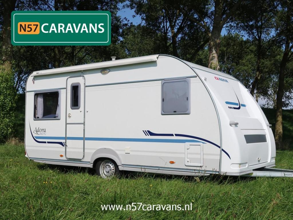 Adria Adora 462 PU / voortent / uitbouw / Thule luifel, Caravans en Kamperen, Caravans, Rondzit, Bedrijf, 750 - 1000 kg, Schokbreker