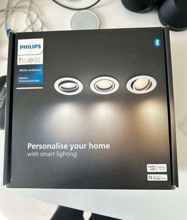 Philips Hue Milliskin Inbouwspot wit - White Ambiance, Kunststof, Nieuw, Ophalen of Verzenden, LED