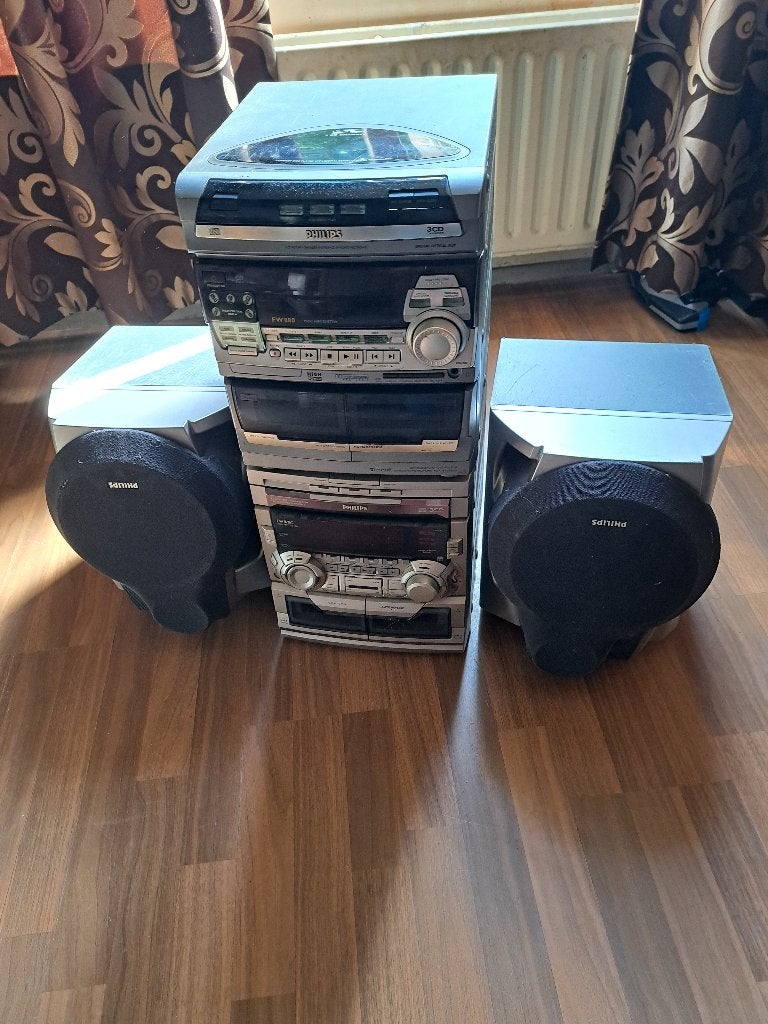 STEREO-SET PHILIPS, Ophalen, Gebruikt, Cassettedeck, Philips