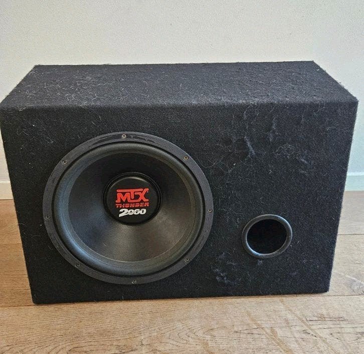 MTX Thunder 2000 12 inch subwoofer in gesloten behuizing, Ophalen of Verzenden
