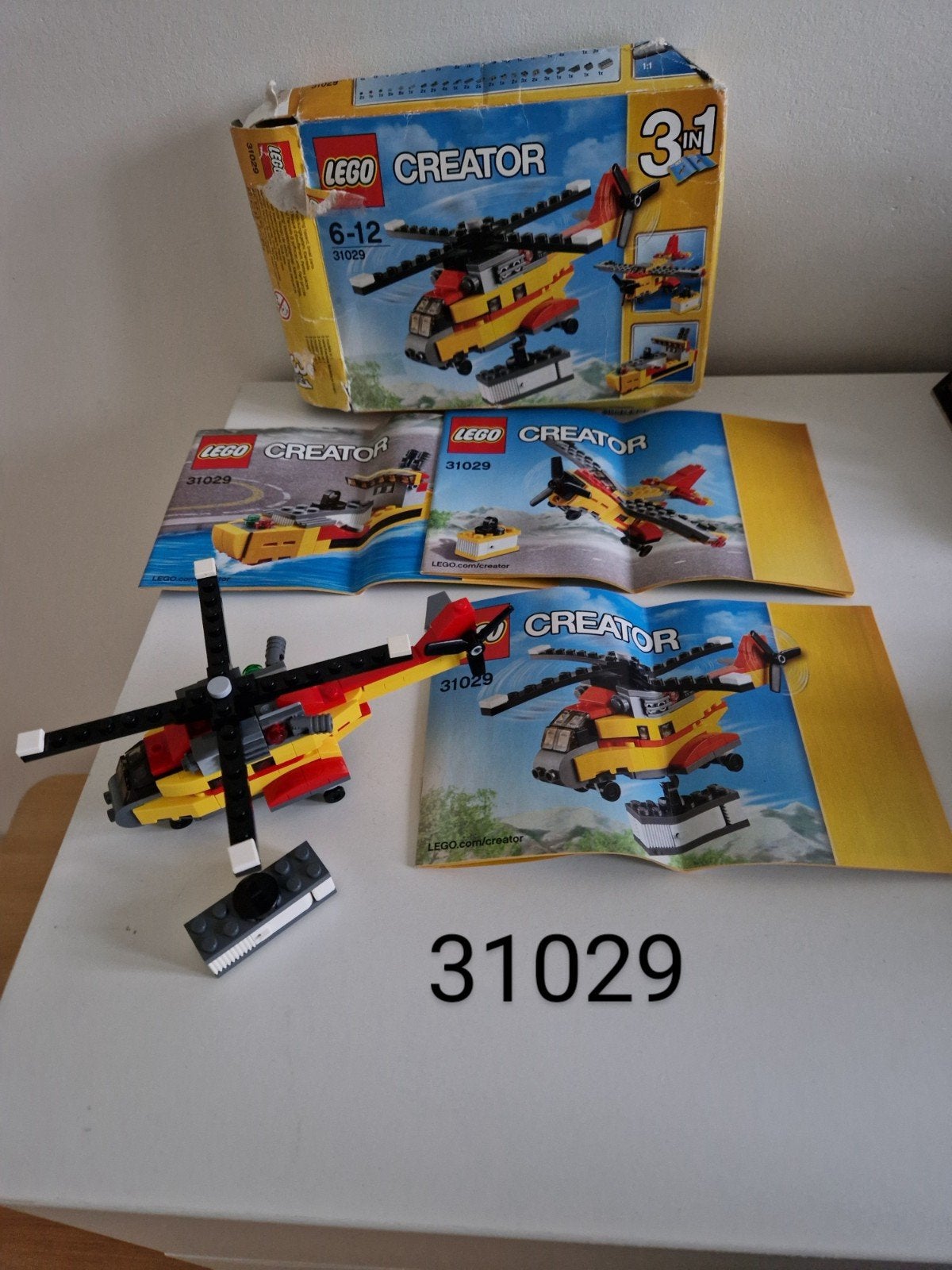 Lego 3 in 1 creator 31029 helikopter vliegtuig schip, Lego, Compleet, Ophalen of Verzenden, Zo goed als nieuw