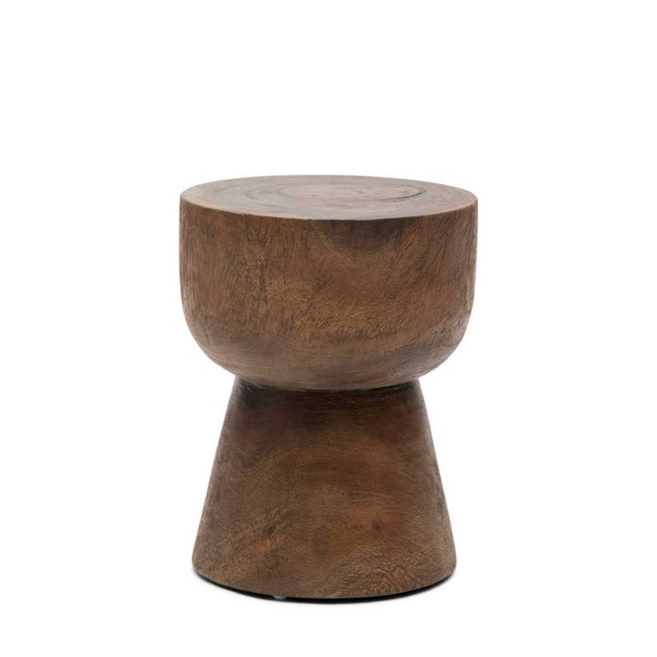 Riviera Maison Calo bijzettafel/kruk Suarhout, 45 tot 60 cm, Minder dan 55 cm, Rond, Nieuw