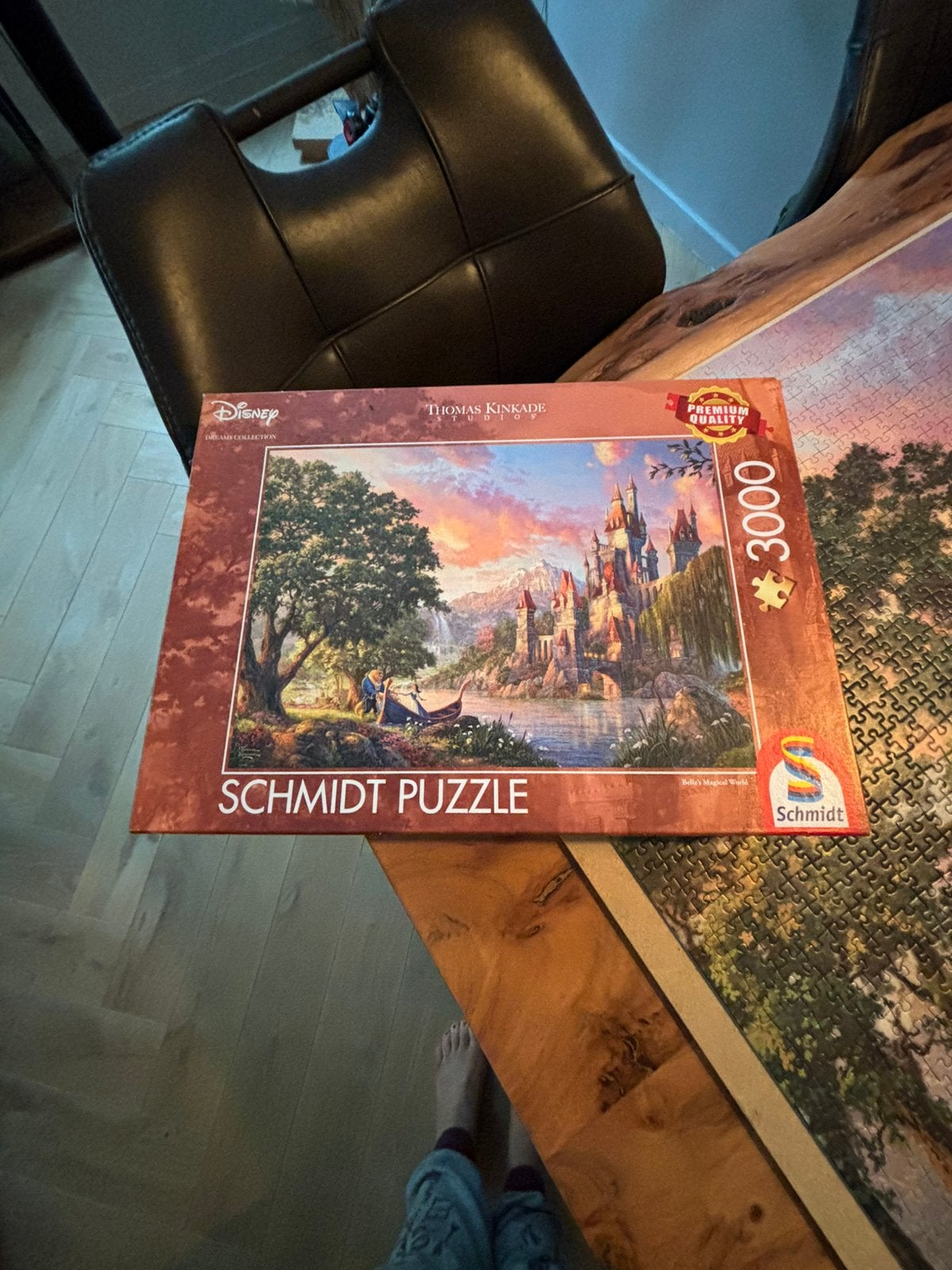 Thomas Kincade Belle en het Beest Disney 3000 puzzel, Ophalen of Verzenden, Meer dan 1500 stukjes, Zo goed als nieuw