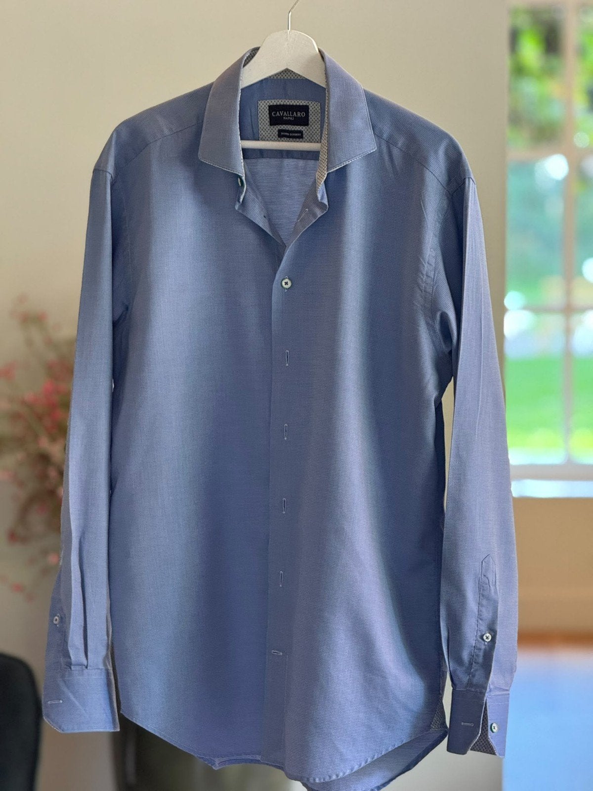 Cavallaro Napoli overhemd - Maat 43 (XL), Kleding | Heren, Blauw, Ophalen of Verzenden, Zo goed als nieuw, Halswijdte 43/44 (XL)