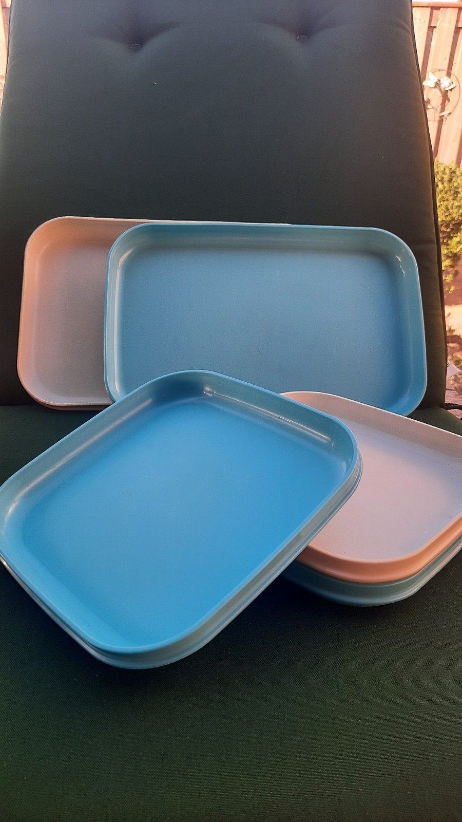 Tupperware borden - set van 6 stuks, Gebruikt, Blauw, Overige typen, Ophalen of Verzenden