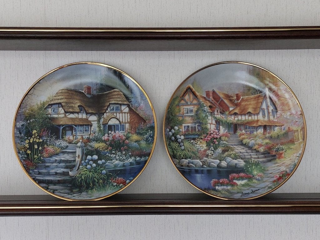 2x Franklin Mint COTTAGE bord van Andres Orpinas samen € 19, Ophalen of Verzenden