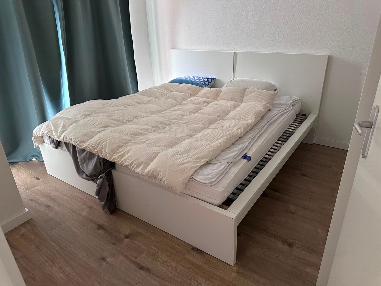 Nieuw tweepersoonsbed Ikea 160x200, Ophalen, Wit, 200 cm, 160 cm