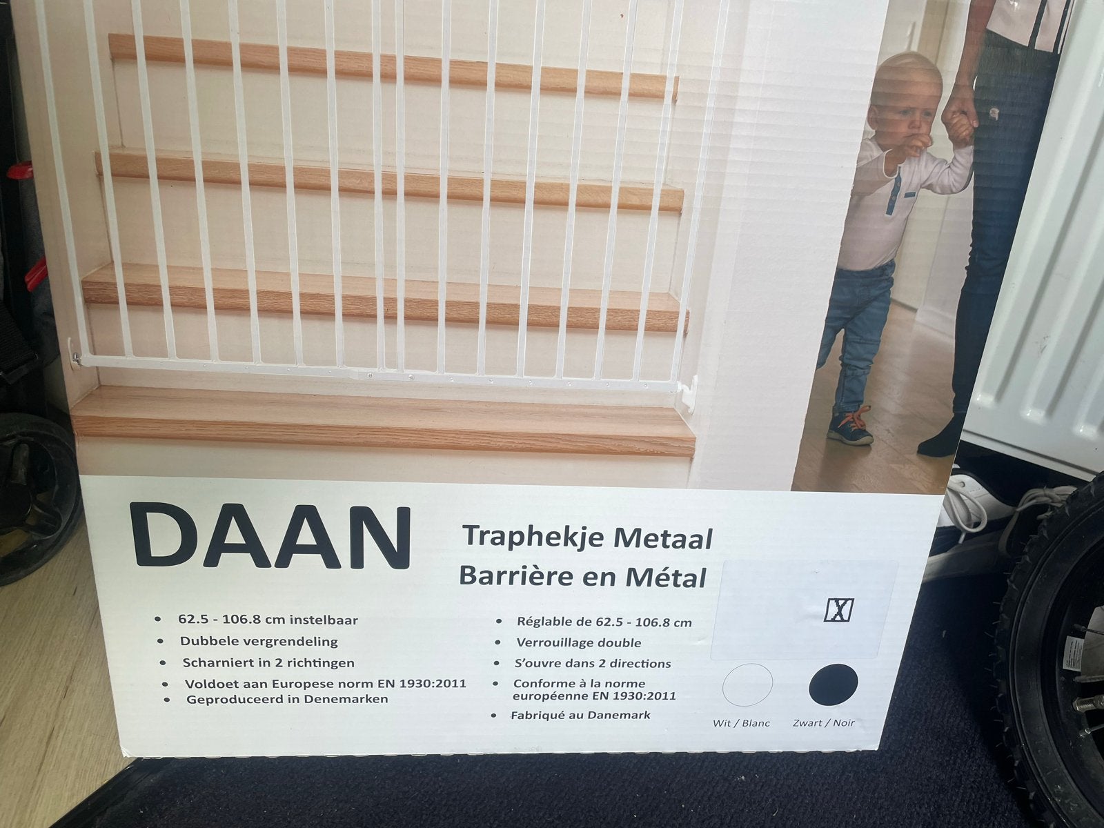 Daan Traphekje Metaal - Zwart (62.5-106.8 cm), Kinderen en Baby's, Traphekjes, Ophalen, Nieuw, 100 tot 115 cm, Klemhekje