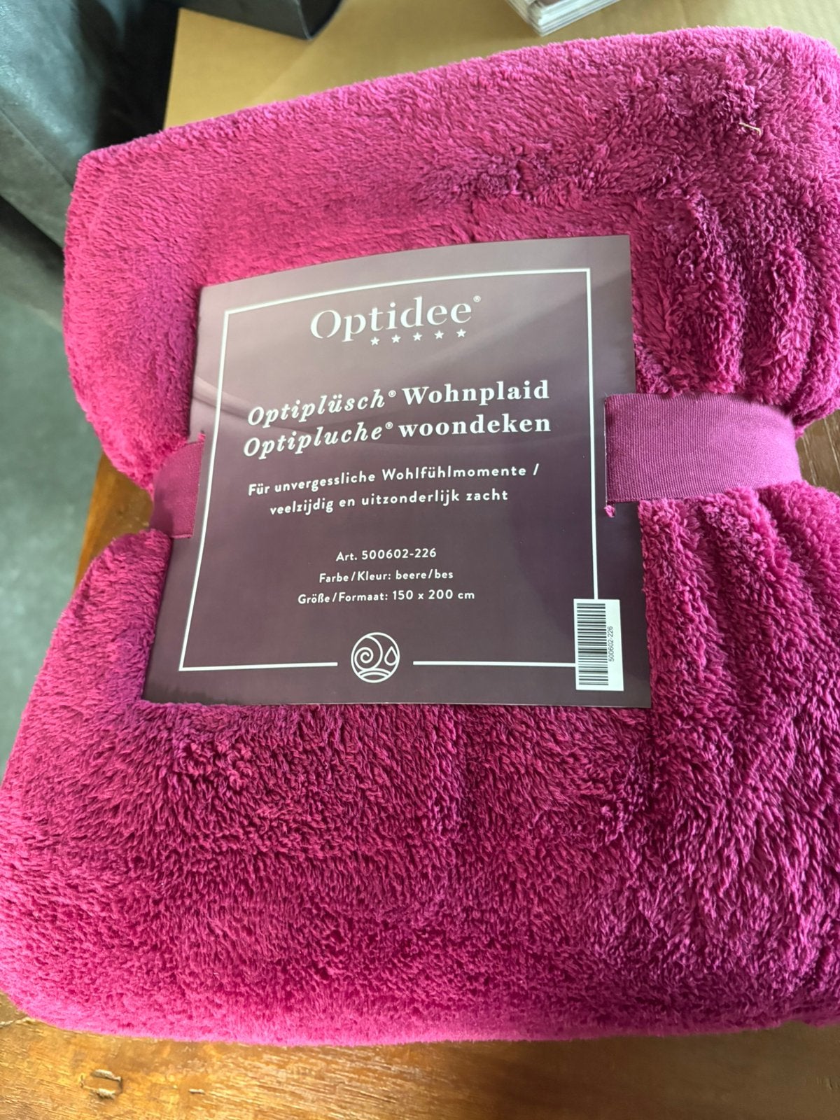 Optidee woondeken, Rood, Woondeken, Geschikt voor droger, 200 cm