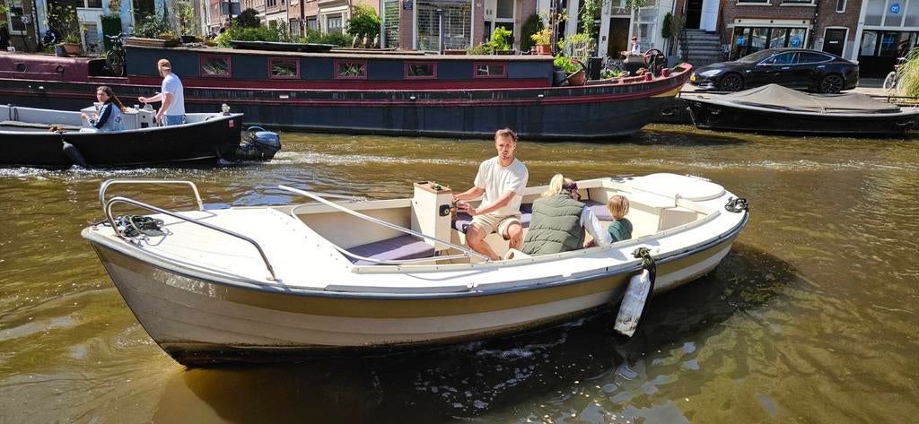 Te koop: Unieke open sloep 5.80m | Polyester | Yamaha 8pk, Watersport en Boten, Ophalen, Gebruikt, Tot 10 pk, 3 tot 6 meter