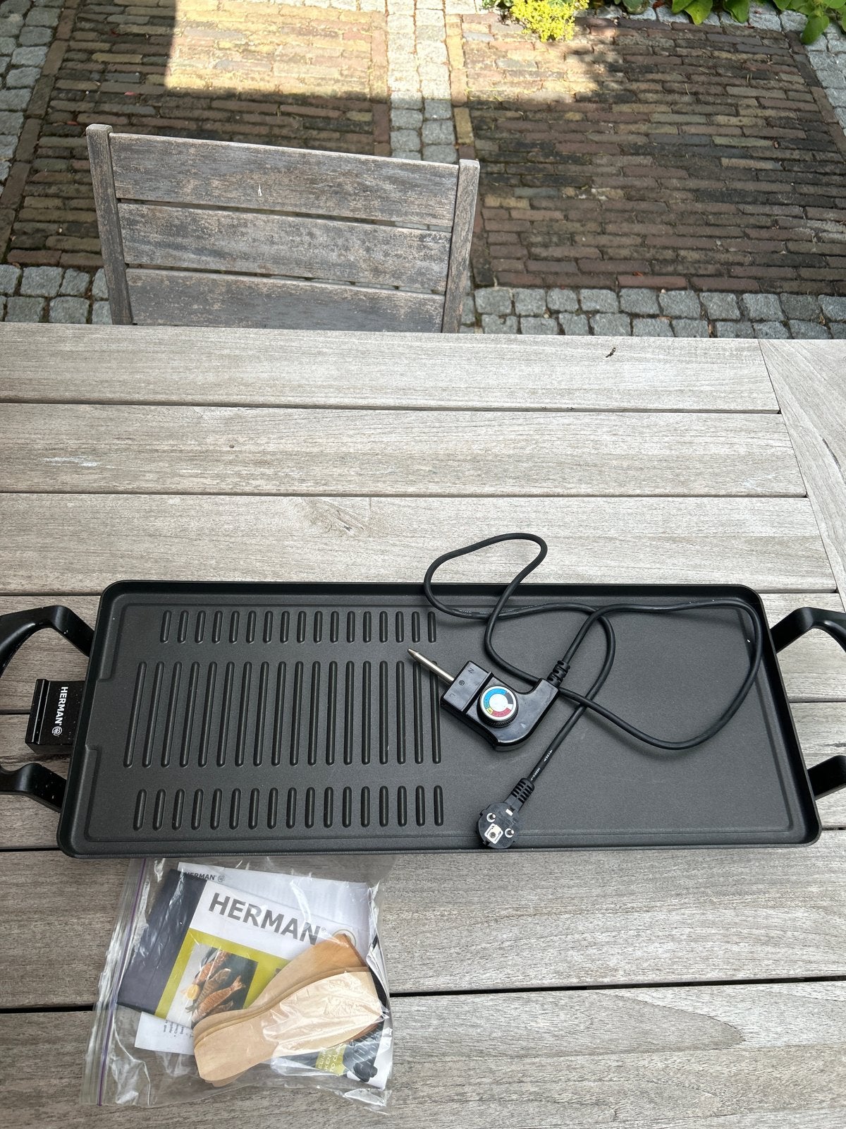Herman elektrische tafelgrill - 65 cm lang!!, Ophalen of Verzenden, Zo goed als nieuw, 4 t/m 7 personen