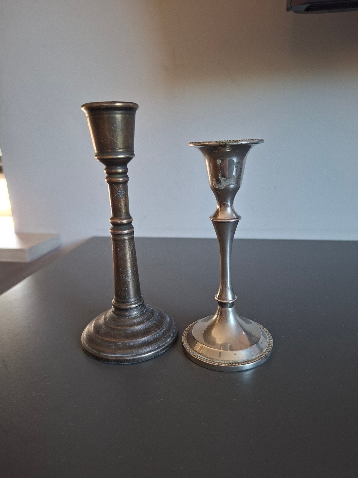 2 vintage kandelaren, Ophalen of Verzenden, Koper of Brons