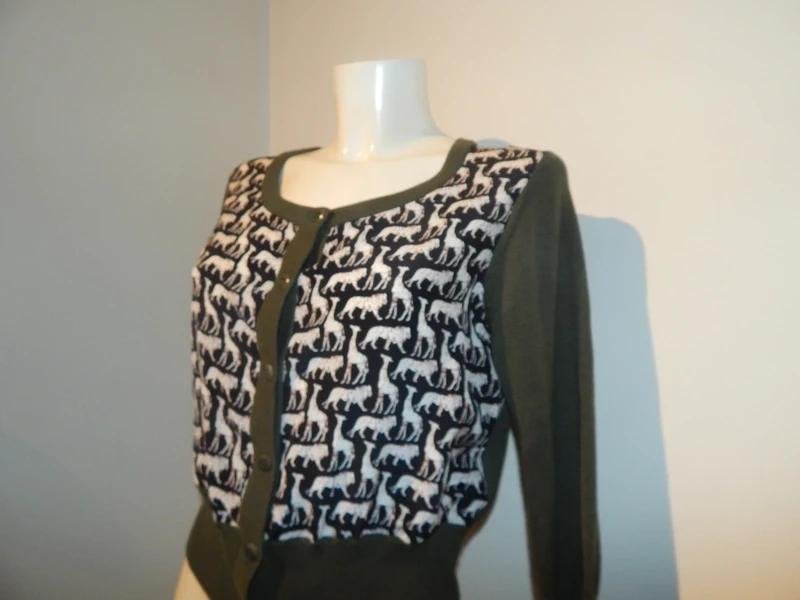 Diane von Furstenberg prachtig vest wol zijde dieren prin, Diane von furstenberg, Maat 36 (S), Gedragen, Meerkleurig