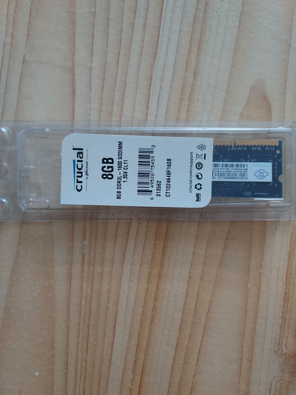 Crucial 8GB DDR3L-1600 SODIMM RAM Geheugen, Computers en Software, RAM geheugen, 8 GB, Nieuw, DDR3, Ophalen of Verzenden