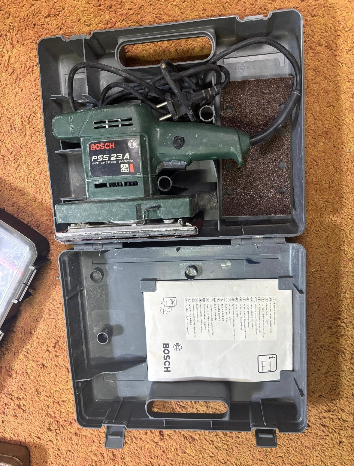 Bosch schuurmachine, Ophalen of Verzenden, Zo goed als nieuw, Minder dan 600 watt, Vlakschuurmachine